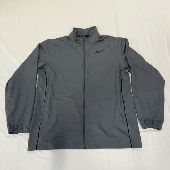 Nike Dri Fit Track Jacket Full Zip Long Sleeve Men's Size Large Gray - Picture 3 of 8